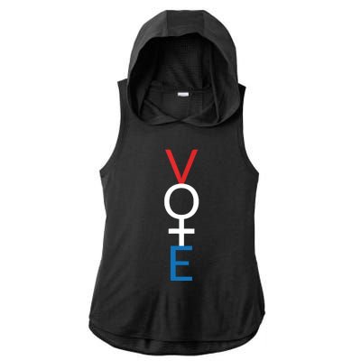 Feminist Vote Red White Blue Voting Election Gift Ladies PosiCharge Tri-Blend Wicking Draft Hoodie Tank