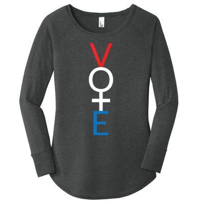 Feminist Vote Red White Blue Voting Election Gift Women's Perfect Tri Tunic Long Sleeve Shirt