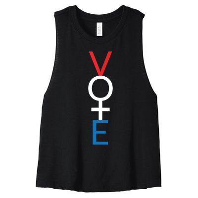 Feminist Vote Red White Blue Voting Election Gift Women's Racerback Cropped Tank