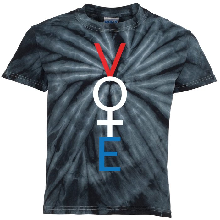 Feminist Vote Red White Blue Voting Election Gift Kids Tie-Dye T-Shirt