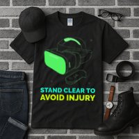 Funny Virtual Reality Hazard VR Stay Clear To Avoid Injury Tall T-Shirt
