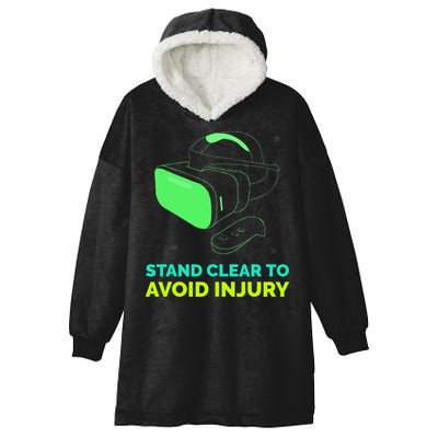 Funny Virtual Reality Hazard VR Stay Clear To Avoid Injury Hooded Wearable Blanket