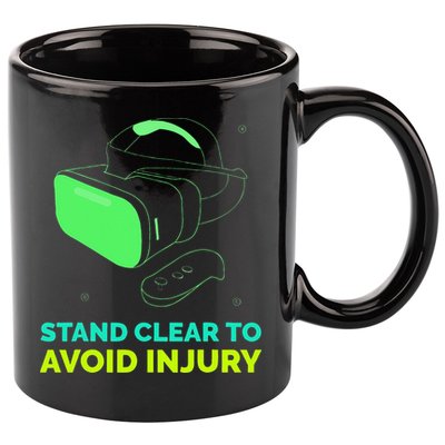 Funny Virtual Reality Hazard VR Stay Clear To Avoid Injury 11oz C Handle Ceramic Mug