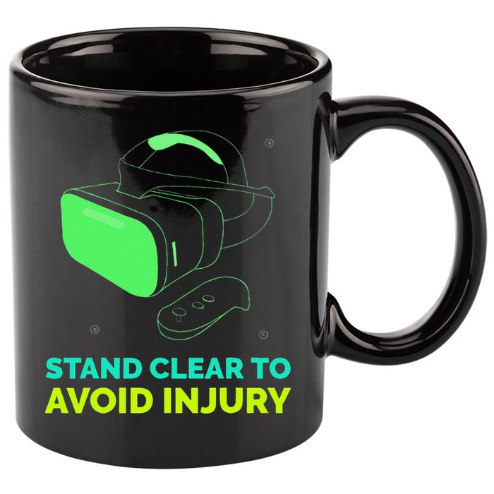 Funny Virtual Reality Hazard VR Stay Clear To Avoid Injury 11oz C Handle Ceramic Mug