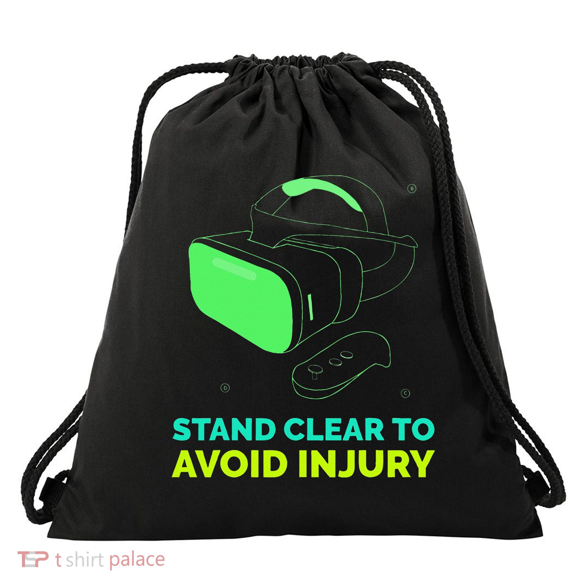Funny Virtual Reality Hazard VR Stay Clear To Avoid Injury Drawstring Bag