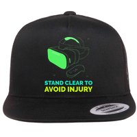 Funny Virtual Reality Hazard VR Stay Clear To Avoid Injury Flat Bill Trucker Hat