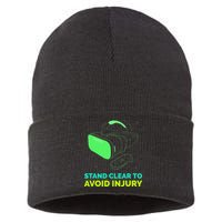 Funny Virtual Reality Hazard VR Stay Clear To Avoid Injury Sustainable Knit Beanie