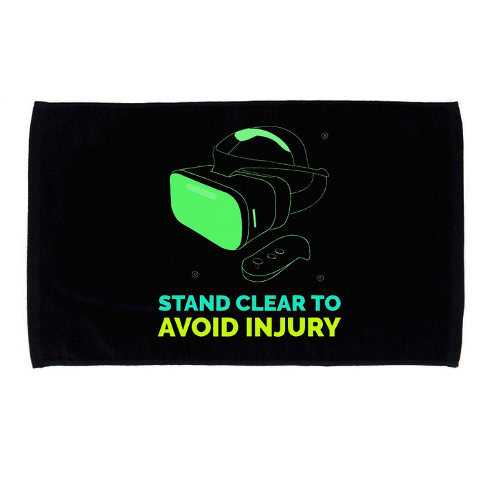 Funny Virtual Reality Hazard VR Stay Clear To Avoid Injury Microfiber Hand Towel
