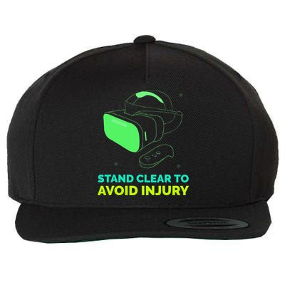 Funny Virtual Reality Hazard VR Stay Clear To Avoid Injury Wool Snapback Cap