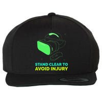 Funny Virtual Reality Hazard VR Stay Clear To Avoid Injury Wool Snapback Cap