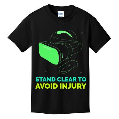 Funny Virtual Reality Hazard VR Stay Clear To Avoid Injury Kids T-Shirt