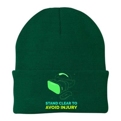 Funny Virtual Reality Hazard VR Stay Clear To Avoid Injury Knit Cap Winter Beanie