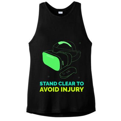 Funny Virtual Reality Hazard VR Stay Clear To Avoid Injury Ladies PosiCharge Tri-Blend Wicking Tank
