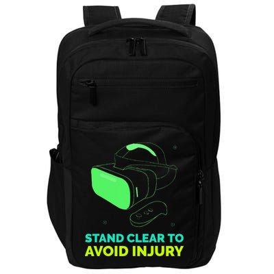 Funny Virtual Reality Hazard VR Stay Clear To Avoid Injury Impact Tech Backpack