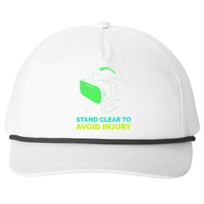 Funny Virtual Reality Hazard VR Stay Clear To Avoid Injury Snapback Five-Panel Rope Hat