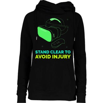 Funny Virtual Reality Hazard VR Stay Clear To Avoid Injury Womens Funnel Neck Pullover Hood