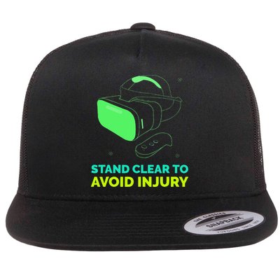 Funny Virtual Reality Hazard VR Stay Clear To Avoid Injury Flatbill Hat