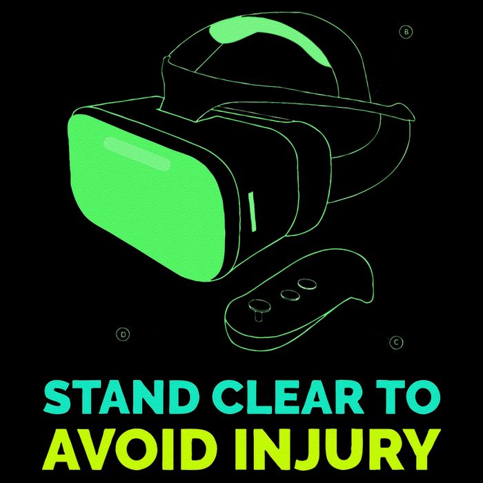 Funny Virtual Reality Hazard VR Stay Clear To Avoid Injury 16 in Basic Backpack