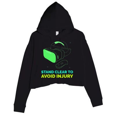 Funny Virtual Reality Hazard VR Stay Clear To Avoid Injury Crop Fleece Hoodie