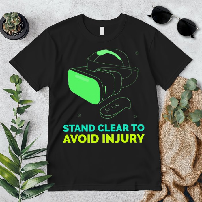 Funny Virtual Reality Hazard VR Stay Clear To Avoid Injury Premium T-Shirt