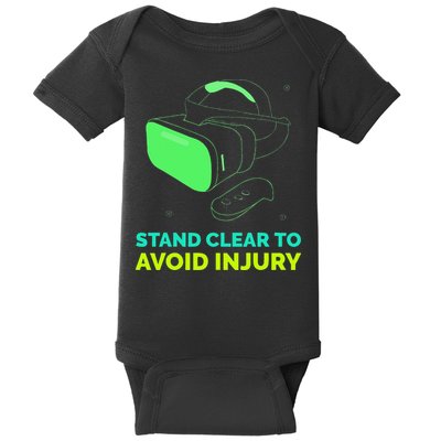 Funny Virtual Reality Hazard VR Stay Clear To Avoid Injury Baby Bodysuit