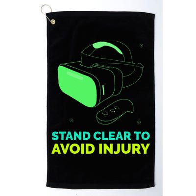 Funny Virtual Reality Hazard VR Stay Clear To Avoid Injury Golf Towel