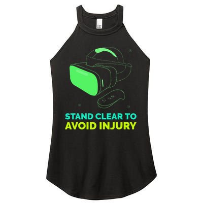 Funny Virtual Reality Hazard VR Stay Clear To Avoid Injury Women's Perfect Tri Rocker Tank