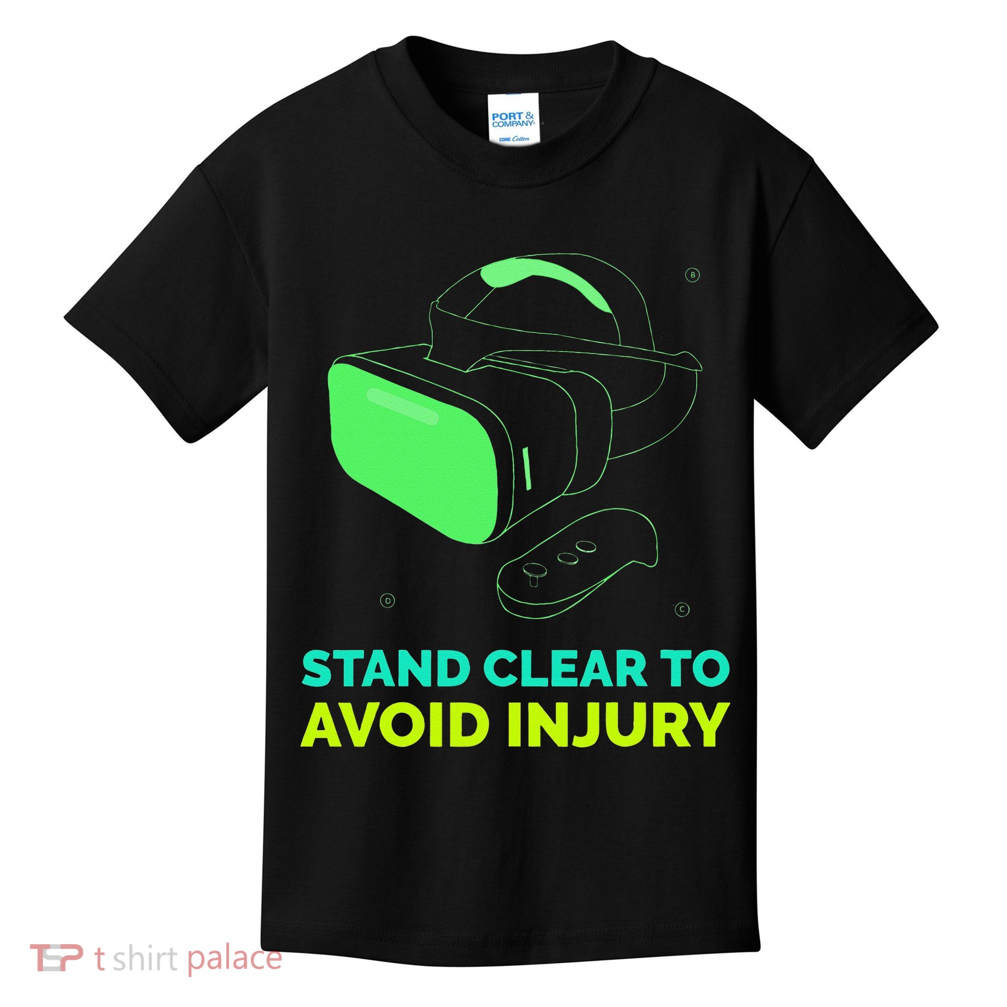 Funny Virtual Reality Hazard VR Stay Clear To Avoid Injury Kids T-Shirt