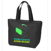 Funny Virtual Reality Hazard VR Stay Clear To Avoid Injury Zip Tote Bag