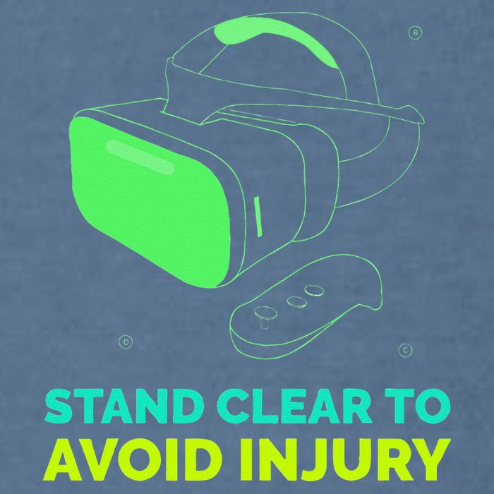 Funny Virtual Reality Hazard VR Stay Clear To Avoid Injury Garment-Dyed Sweatshirt
