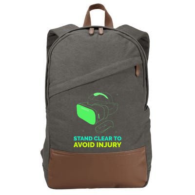 Funny Virtual Reality Hazard VR Stay Clear To Avoid Injury Cotton Canvas Backpack