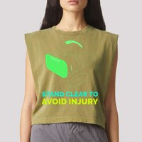 Funny Virtual Reality Hazard VR Stay Clear To Avoid Injury Garment-Dyed Women's Muscle Tee