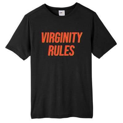 Funny Virginity Rules Funny Virgin Men Women Tall Fusion ChromaSoft Performance T-Shirt