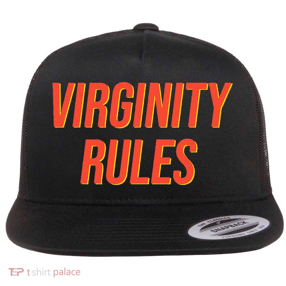 Funny Virginity Rules Funny Virgin Men Women Flat Bill Trucker Hat