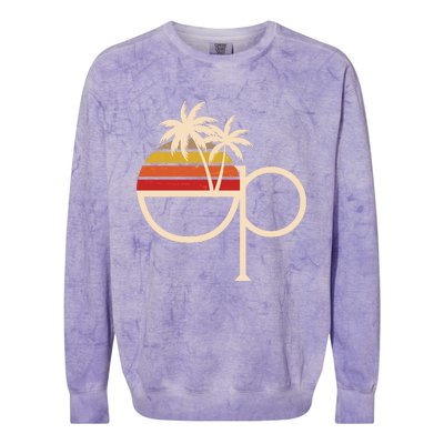 Funny Vintage Retro OP Ocean Pacific Logo Colorblast Crewneck Sweatshirt