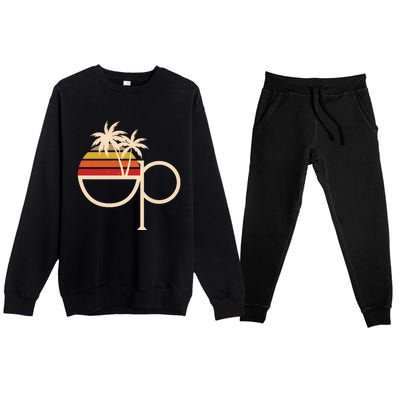 Funny Vintage Retro OP Ocean Pacific Logo Premium Crewneck Sweatsuit Set