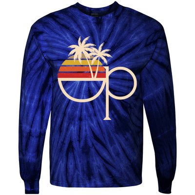 Funny Vintage Retro OP Ocean Pacific Logo Tie-Dye Long Sleeve Shirt