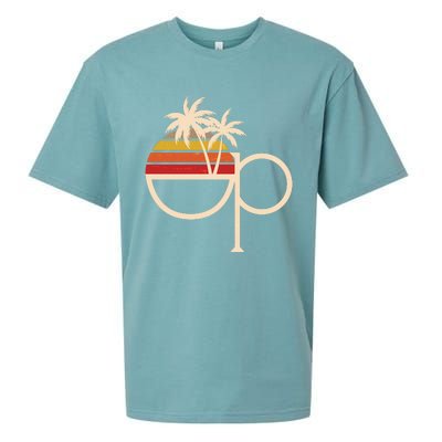 Funny Vintage Retro OP Ocean Pacific Logo Sueded Cloud Jersey T-Shirt