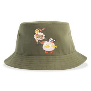 Funny Vacay Ready Summer Vibes Cute Duck Beach Vacation Great Gift Sustainable Bucket Hat