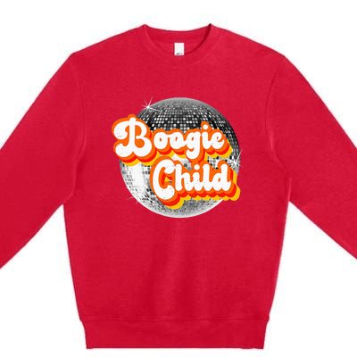 Funky Vintage Retro Disco Dancer 70s Boogie Child Party Time Premium Crewneck Sweatshirt