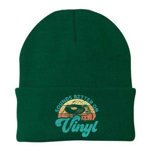 Funny Vinyl Record Quotes Sounds Better On Vinyl Knit Cap Winter Beanie