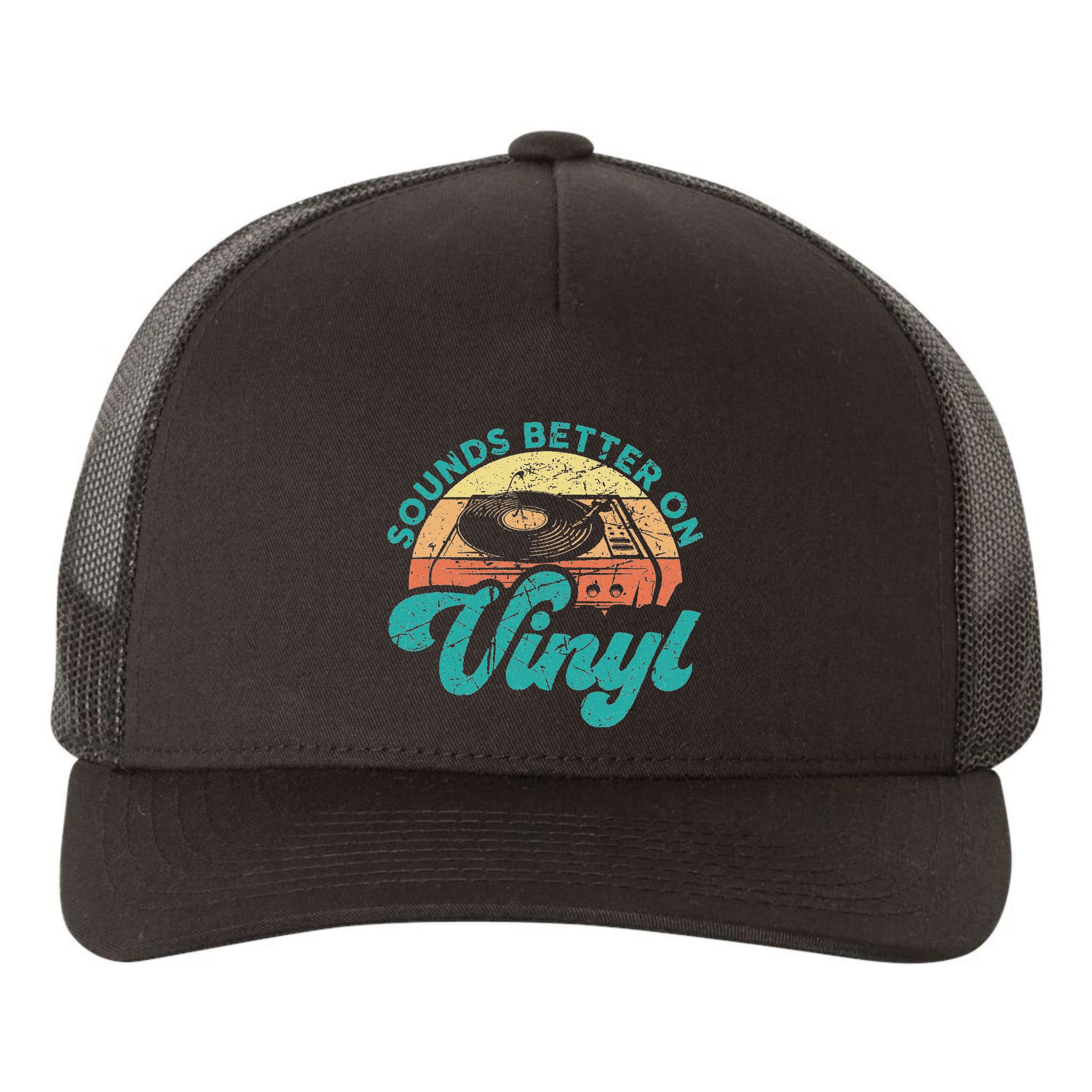 Funny Vinyl Record Quotes Sounds Better On Vinyl Yupoong Adult 5-Panel Trucker Hat