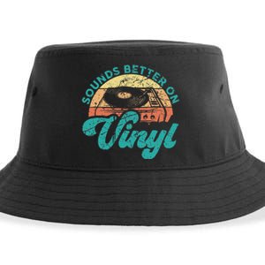 Funny Vinyl Record Quotes Sounds Better On Vinyl Sustainable Bucket Hat