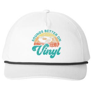 Funny Vinyl Record Quotes Sounds Better On Vinyl Snapback Five-Panel Rope Hat