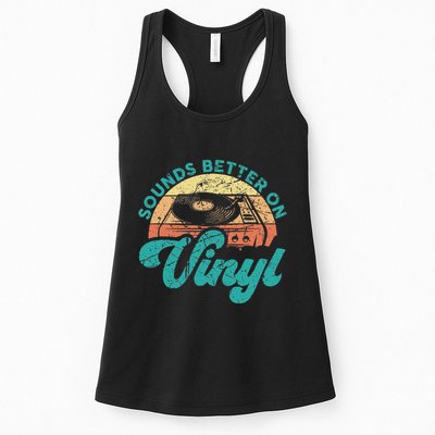 Funny Vinyl Record Quotes Sounds Better On Vinyl Womens Tank Top