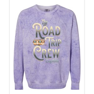 Family Vacation Road Trip Crew Captain Travel Trailer Gift Colorblast Crewneck Sweatshirt