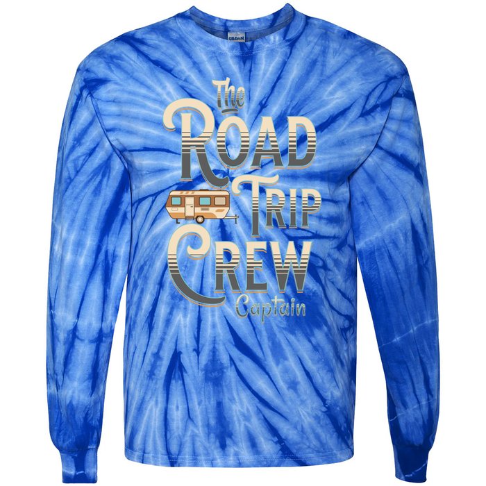 Family Vacation Road Trip Crew Captain Travel Trailer Gift Tie-Dye Long Sleeve Shirt