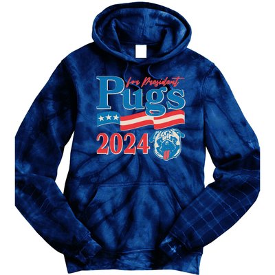 Funny Vintage Retro Pugs For President 2024 Tie Dye Hoodie