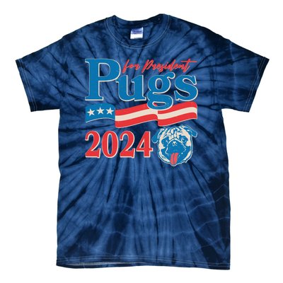 Funny Vintage Retro Pugs For President 2024 Tie-Dye T-Shirt