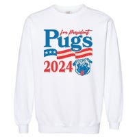 Funny Vintage Retro Pugs For President 2024 Garment-Dyed Sweatshirt